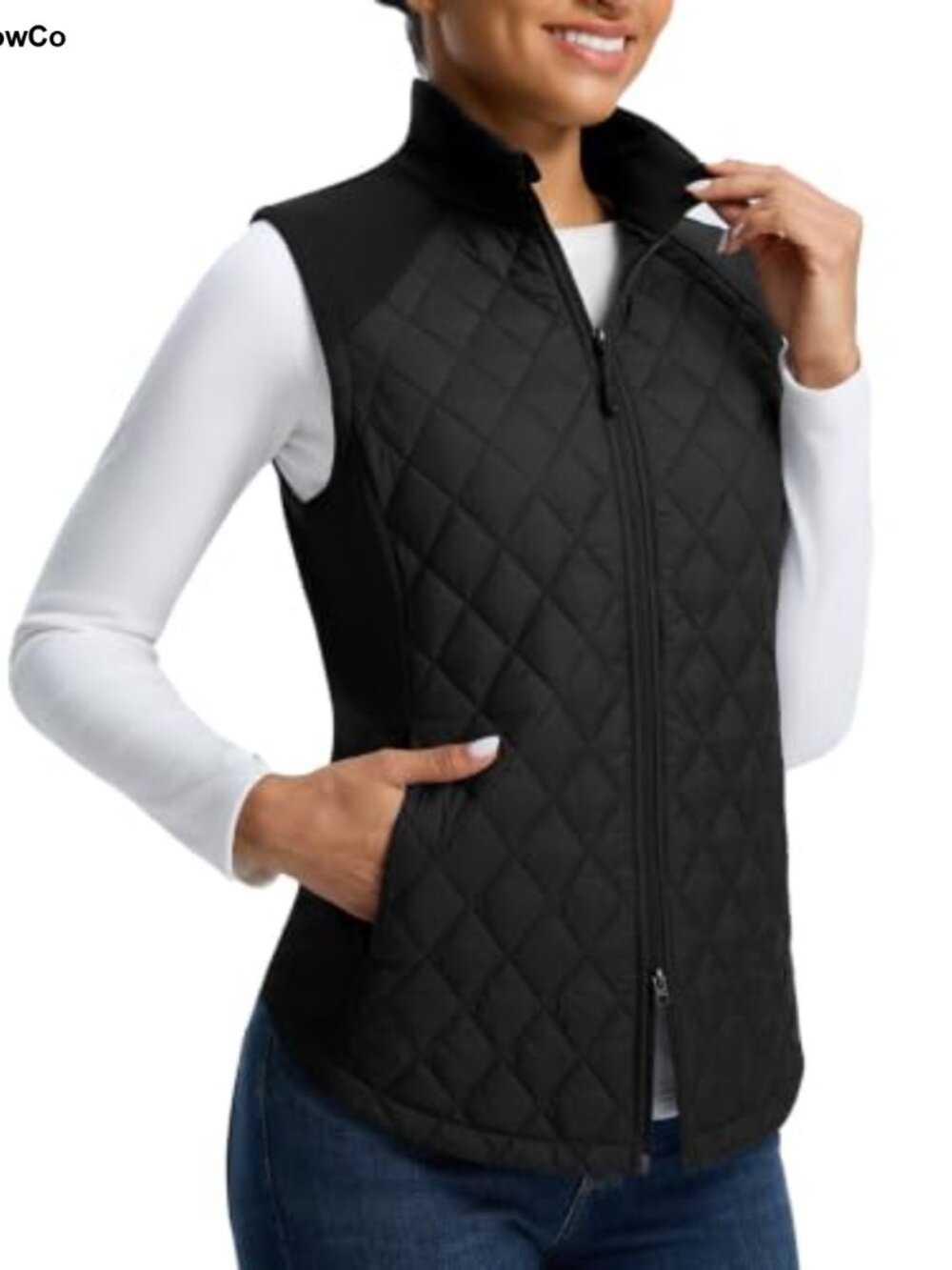 Women's Puffer Vest Lightweight Water Resistant Winter Warm Golf Zip